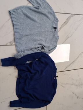 Two Cozy Crewneck Sweaters - Light Blue & Royal Blue